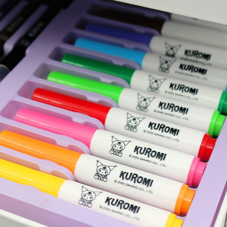 ست تحریر ۱۶۰ تکه چمدانی کرومی ساندریو اورجینال | Kuromi Stationery Set