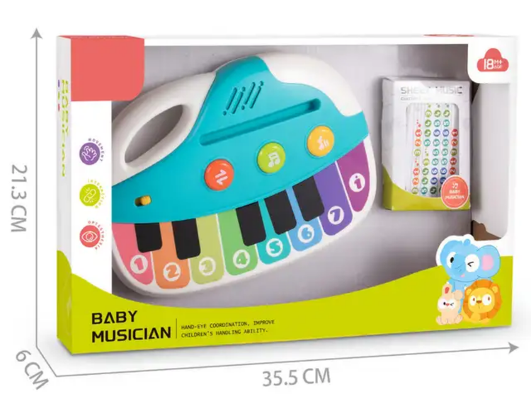 ارگ اسباببازی موزیکال کودک مدل Baby Musician با نور و کلیدهای آهنگ