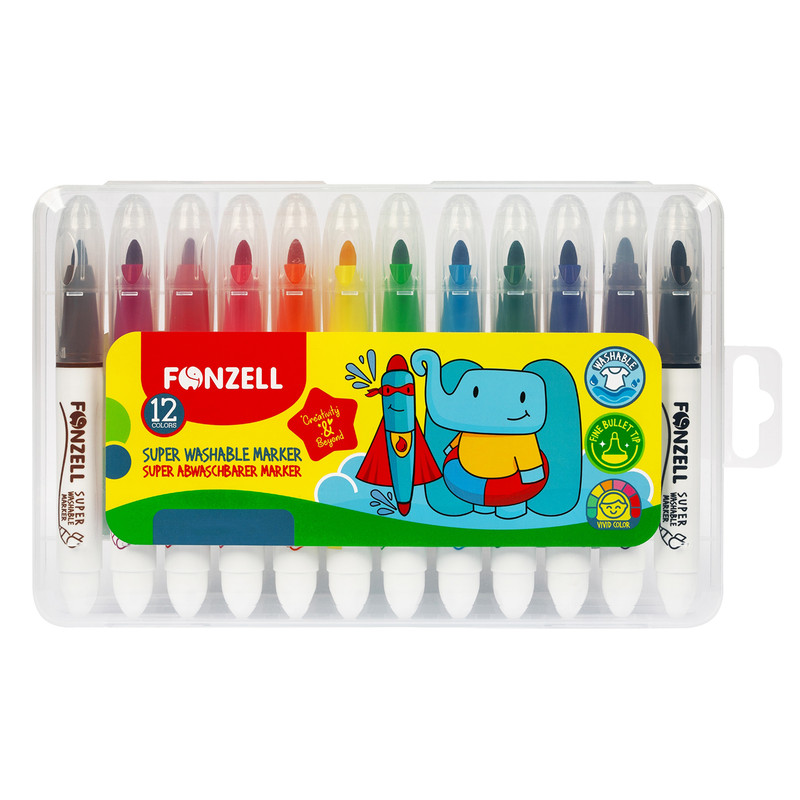 ماژیک 12 رنگ قابل شستشو فونزل آلمان(super washable)