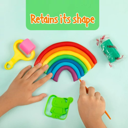 خمیر بازی سری kids شخصیت های بامزه کوچک 7 رنگ( خشک نشدنی فونزل آلمان)